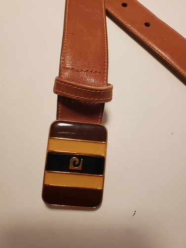 Vintage 70er Pierre Cardin Paris Schnalle Kalbsleder am Handschuh Leder Herren Gürtel Gr. 36 - Bild 3 von 12