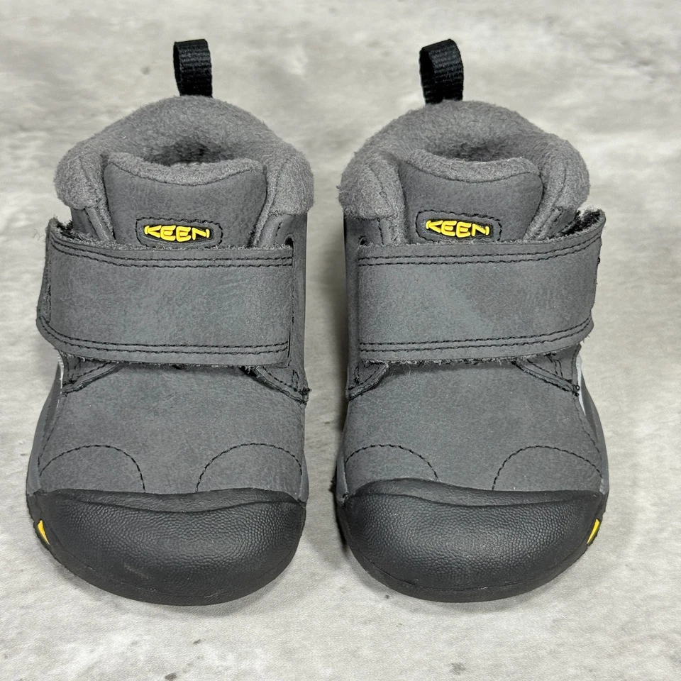 Botines de cuero gris Keen Kootenay lii zapatos correa de gancho y bucle bebé talla 4 Foto 3 de 4