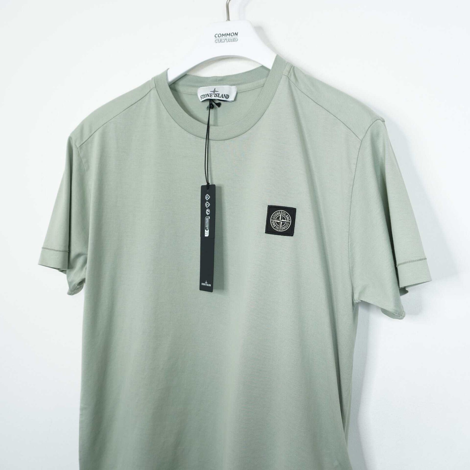 Stone Island Sage Green Patch Logo T-Shirt RRP £165 image 2