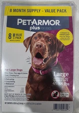 PetArmor Plus Flea and Tick Protection for Dogs 45 to 88 lbs - Pack of 8