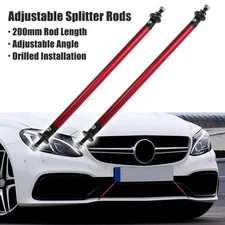 2pcs 200mm Adjustable Front Bumper Lip Splitter Strut Rod Tie Support Bar Red