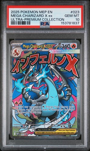 2025 POKEMON MEP EN-ME BLACK STAR PROMO #023 MEGA CHARIZARD X EX PSA 10