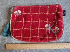 Carolyn Donnelly Eclectic Embroidered Velvet Bag, Case, Initial 'K' Clutch vgc