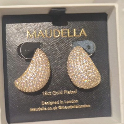 Maudella London vergoldete Creolen. Kristalloptik. UVP 49,99£. Neu 