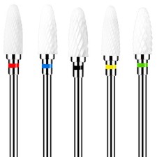 Gjinxi Ceramic Nail Drill Bits Set 5 Pcs Professional Corn Shape Ceramic...