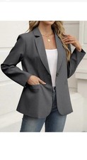 Women's Blazer Business Casual Lightweight Suit Jacket with Pockets-SIZE XL