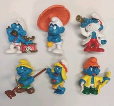 Vintage The Smurfs Figure's Lot Of 6