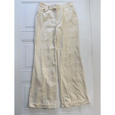 Lauren Ralph Lauren Vintage Women  s Size 6 Cream Wide Leg Lined 100 Wool Pants