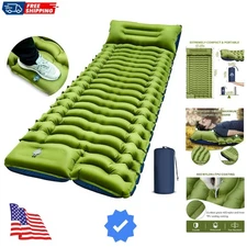 Waterproof Outdoor Sleeping Pad with Inflatable Pillow - 400 lbs Capacity