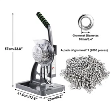 NEW Heavy Duty Semi-automatic Hand Press Grommet Machine Commercial Eyelet