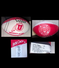 Vintage 1997 Arctic Circle Univeristy of Utah Utes Small Football Toy 6"