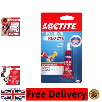 Loctite Gewindesicherung rot 271 - 0,20 fl. oz, ideal für hochfeste Metallbindungen