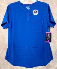 Small Scrubstar Supreme Stretch Performance V-Neck Scrub Top Women's Size S Blue