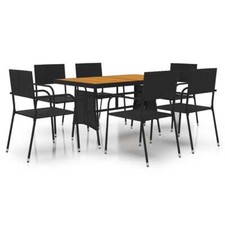 Salon De Jardin Ensemble à Diner Table à Manger Chaise Mobilier D'extérieur Neuf