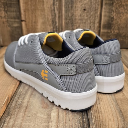 ETNIES SCOUT SKATE SHOE SNEAKER GREY/NAVY/YELLOW NUBUCK MENS US 9 /EU 42 - Picture 2 of 10