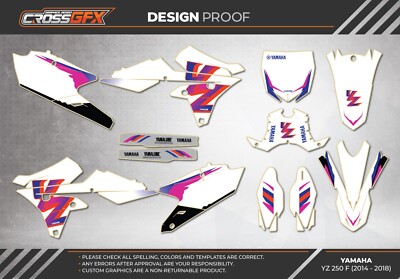 2014-2018 YZ250F Graphics Kit – Heavy Duty Gloss Vinyl For Yamaha YZ250F & 250FX