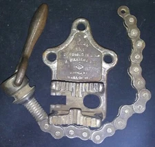 Vintage J. H. Williams Vulcan No. 1 Pipe Clamp Chain Vise USA Buffalo