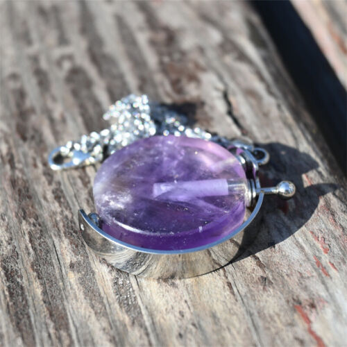 1.4" Amethyst perfume bottle Natural reiki crystal pendant reiki gift 1pc - Picture 10 of 13