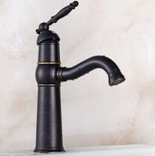 Oil Rubbed Bronze Bathroom Vessel Sink Faucet Cold  Hot Vanity Basin Mixer Taps