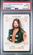 2021 Topps WWE Heritage Allen & Ginter #AG1 AJ Styles graded PSA 10 Gem Mt Pop 1