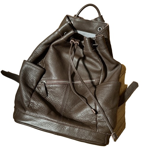 L.L. Bean Black Polyester and Leather Magnetic Closure Backpack Purse Vintage L.L. Bean leather backpack for sale | Cooperstown, NY main image 3