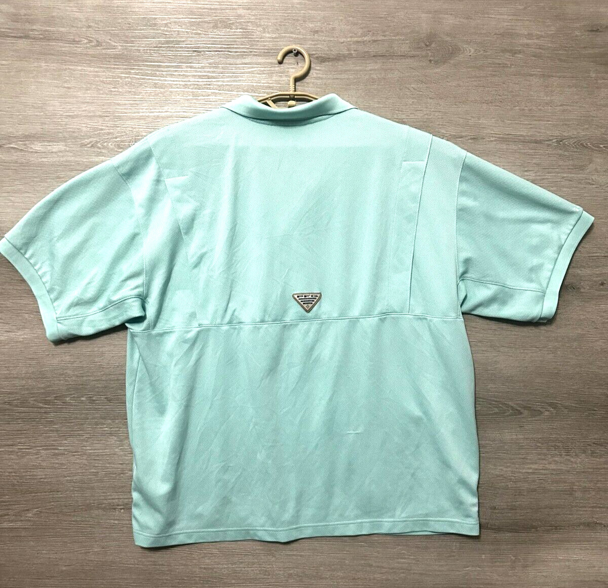 Columbia Sportswear Company Men's PFG Shirt Short Sleeve Polo Aqua Blue Size XXL thumbnail 2