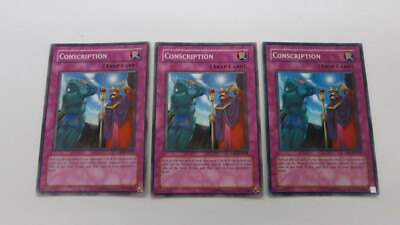3x CONSCRIPTION TRAP CARD UNLIMITED EDITION CRV-EN058  COMMON YUGIOH  NM