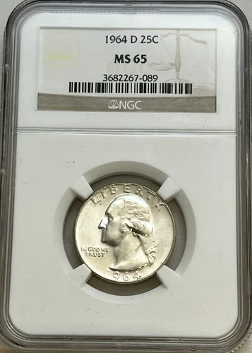 1964 D Washington Quarter 25C NGC MS 65