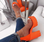thumbnail 1 - Womens Block High Heels Platform Cross Clear Strappy Open Toe Sexy Sandals Shoes