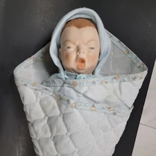 Vintage Face Crying Ceramic Handmade Baby Painted Soft Body