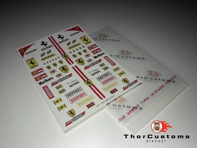 Ferrari, for Hot Wheels, Matchbox - Water-Slide Decals clear 1/64