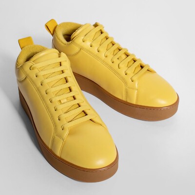 BOTTEGA VENETA Quilt Leather Platform Sneakers Buttercup Yellow