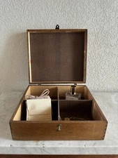 Vintage Bespoke Handmade Wood Jewelry Trinket Box Christmas Grand-millennial