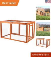 Charming Outdoor Chicken Run with Mesh Cover - Safe & Spacious Playground