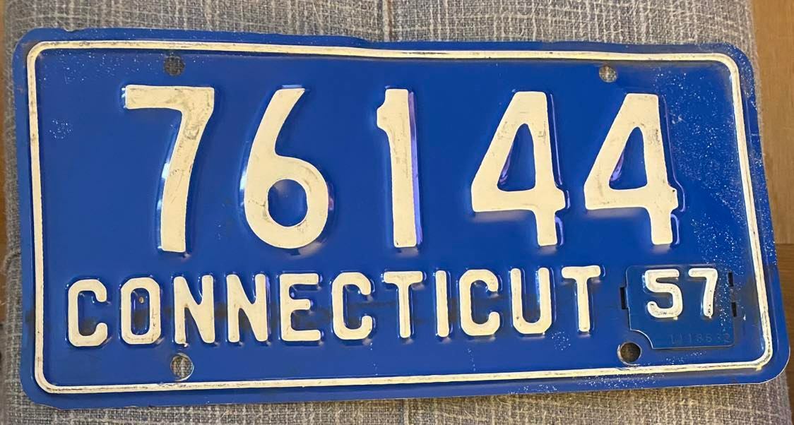 Connecticut 1957 License Plate # 76144 | eBay