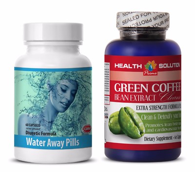 Fat burner and muscle builder - WATER AWAY   GREEN COFFEE CLEANSE COMBO - green 