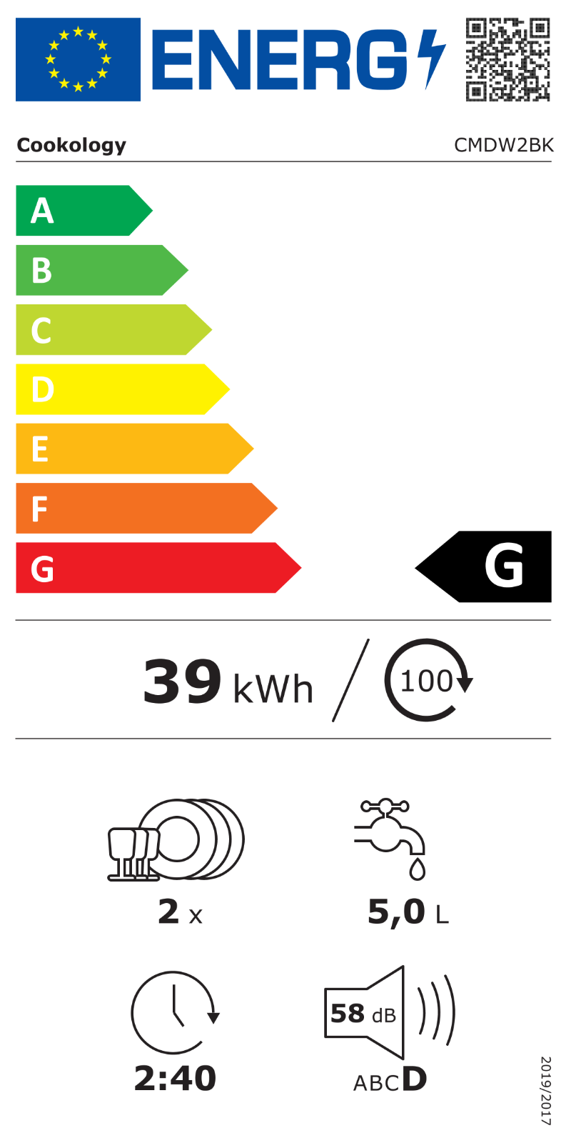 Cookology CMDW2BK 2 Place Settings Portable Dishwasher Black for sale online eBay