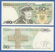 Poland 50 Zlotych P 142c 1988 UNC Polska