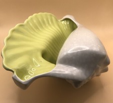 Poole Pottery Twintone Seagull & Lime Yellow Large Conch Shell (29cm long)