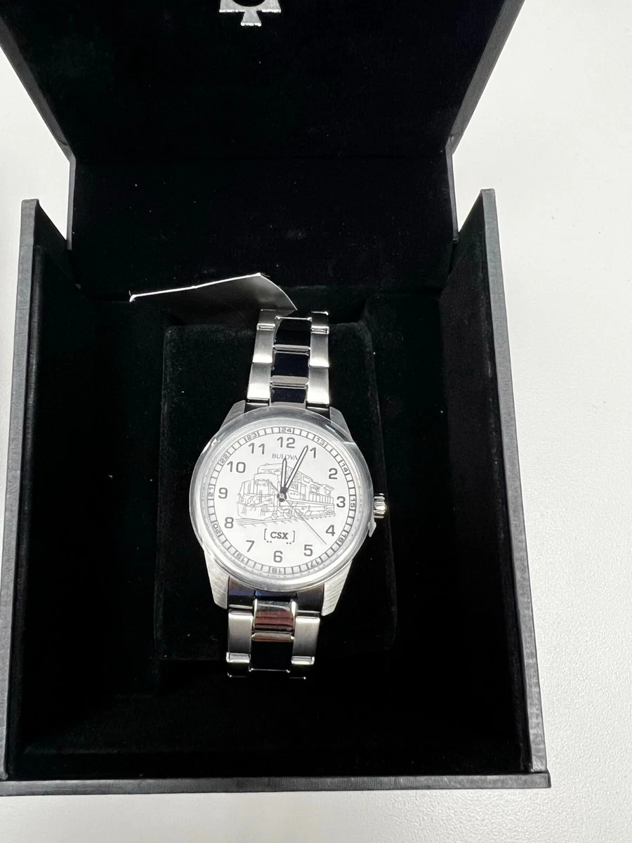 Bulova Men s Quartz Silver Tone CSX Train Motif Dial Watch 40mm