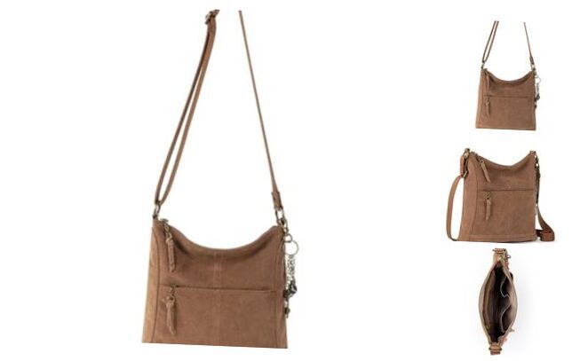 Lucia Leather Crossbody Purse - Premium Leather Women's Handbag Tobacco Suede