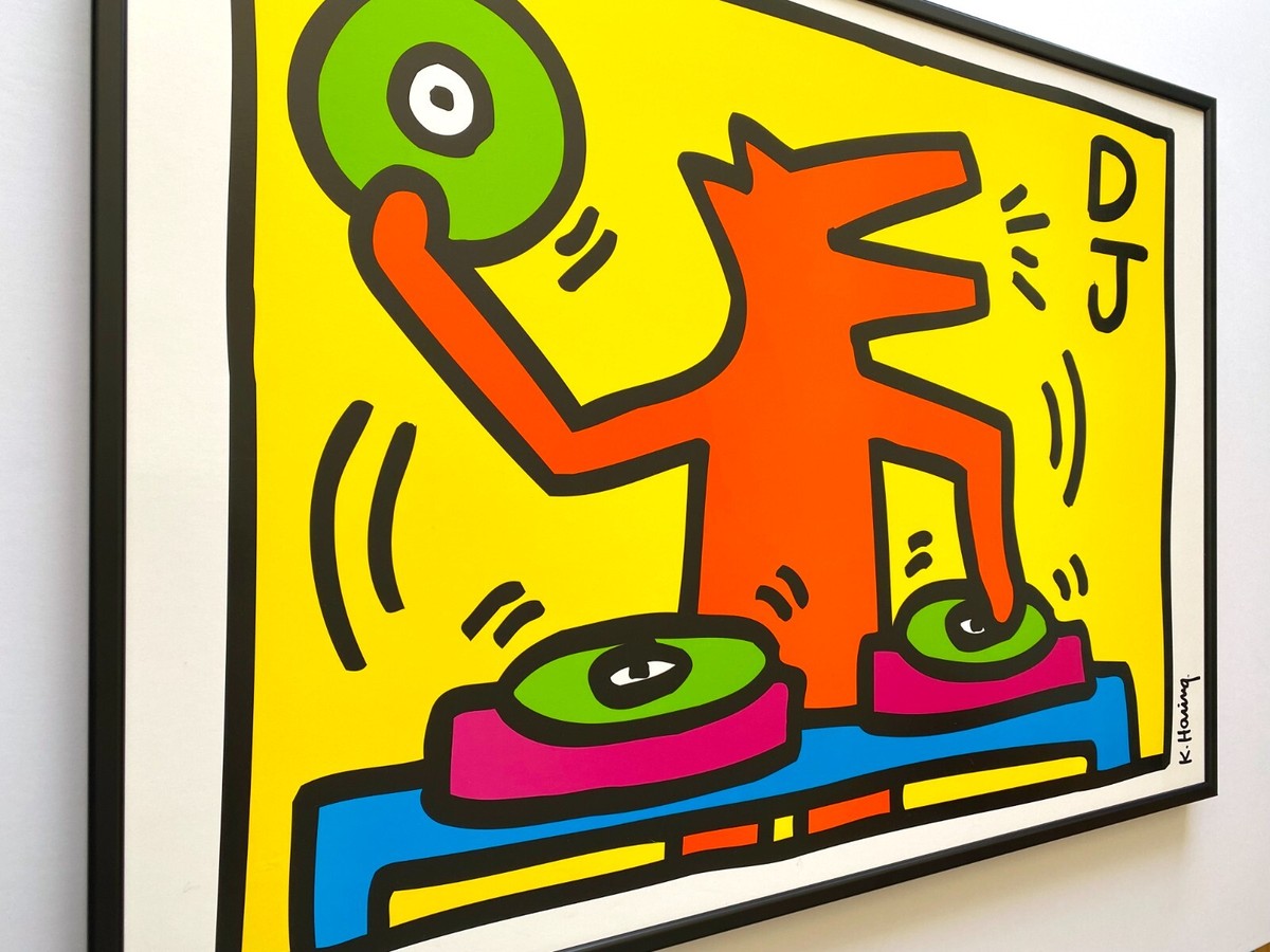 KEITH HARING ESTATE RARE 1998 LITHOGRAPH PRINT FRAMED POP