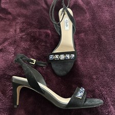 Image of Ladies Clark’s narrative black suede sandals 7D 