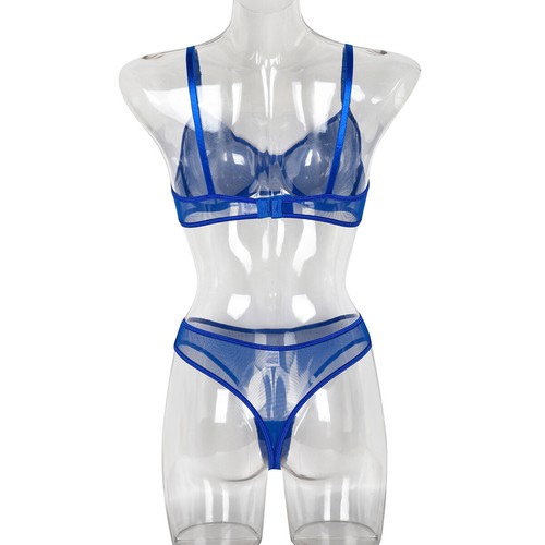 Sexy Womens Mesh See Through Bra Thong Lingerie Knicker Underwear Sets Nightwear - Picture 43 of 43