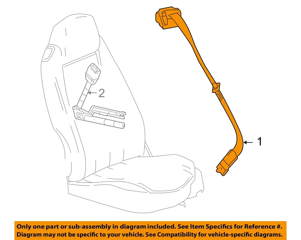 Used Front Left Seat Belt Front fits: 2007 Chevrolet Corvette bucket driver retr - Image 3 of 4
