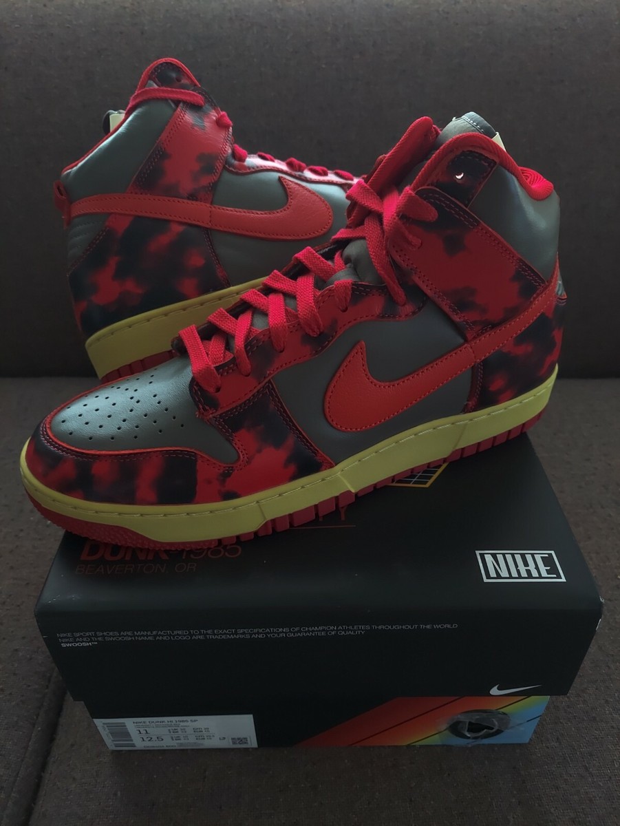 100% Authentic Nike Dunk High 1985 Red Acid Wash US11 UK10