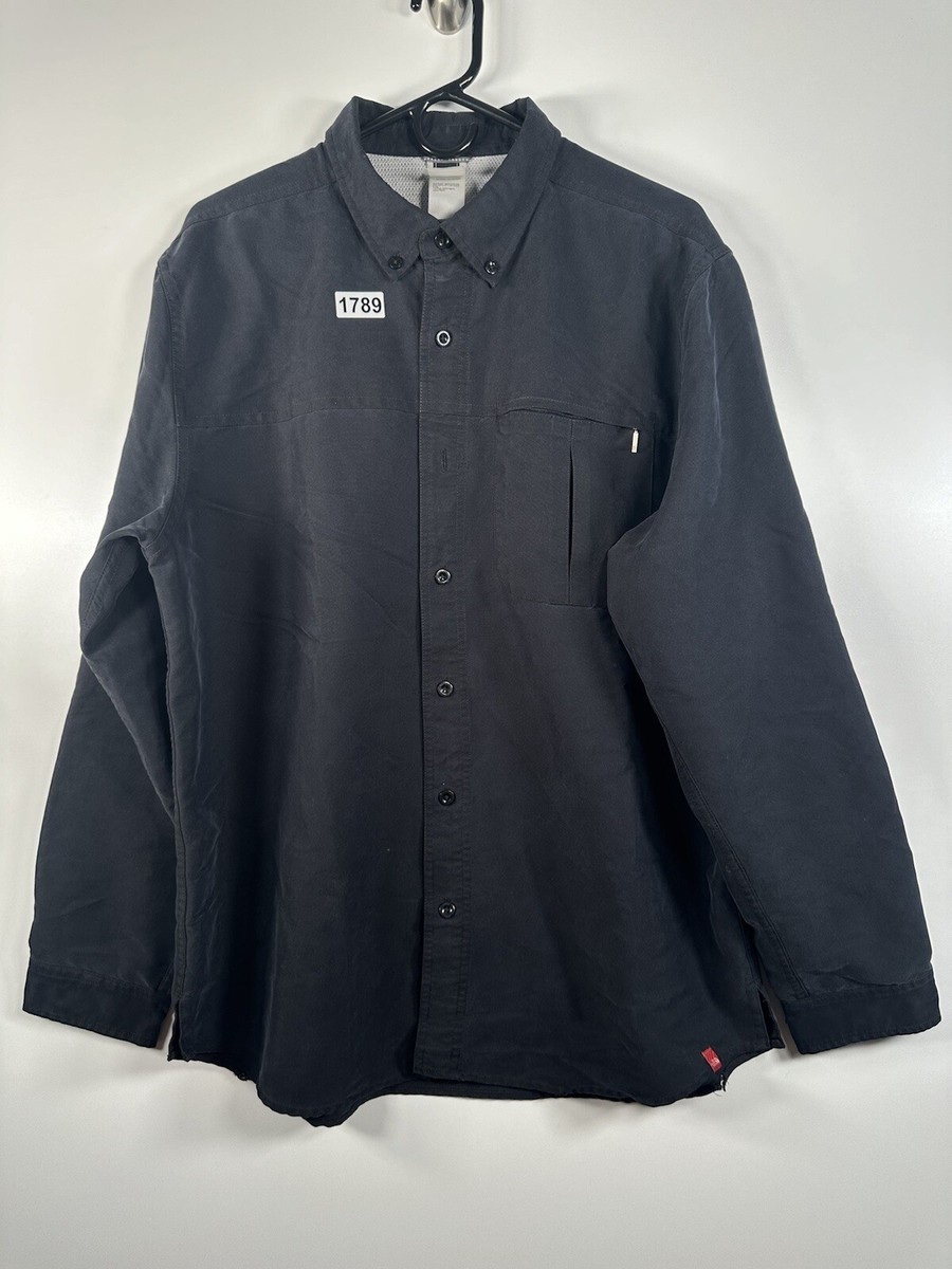 Vtg Men's The North Face Black Button Up Size Large 23.5x31