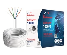 1000FT CAT6 Riser Ethernet Cable 23AWG 550MHz CMR Solid Bare Copper Wire White