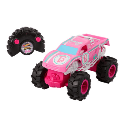 Hot Wheels Barbie Monster Truck RC, Battery-Powered Remote-Control Toy Truck