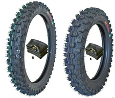 WIG Racing 80/100-12 (3.00x12) and 60/100-14 (2.5x14) Tire and Tube Combo